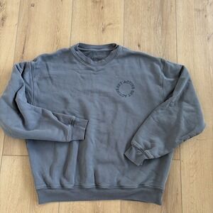 Set Active Womens Crewneck‎ Oversized Fleece Sweatshirt Gray Size Small